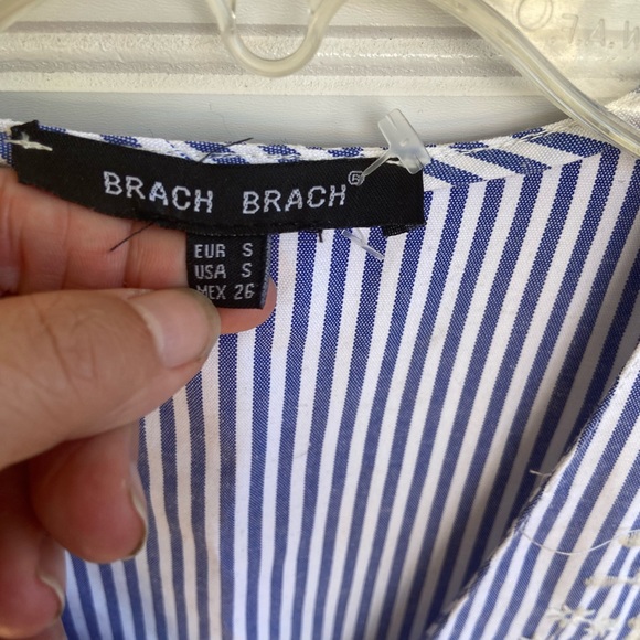 Beach Brach floral Embroidered Nautical Striped Spring Dress - Picture 5 of 7